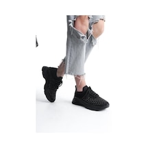Kadın Siyah Triko Taşlı Spor Ayakkabı & Sneaker Siyah