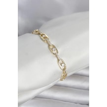 Mey İthalat Pirinç Gold Renk Zirkon Taşlı Kadın Bileklik - Özel Seri Meyeb69de17d581ca8218fc070e07 Altın
