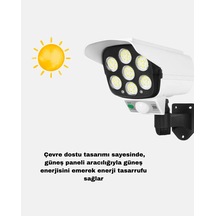 Hareket Sensörlü Güneş Enerjili Güvenlik Lambası Dış Mekan