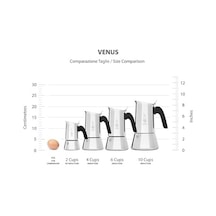 - Venus: 4 Cups Ocak Üstü Espresso Pişirici - 170ml - Kahverengi, Gümüş Renk - Paslanmaz Çelik Gövde - Patentli Güvenlik Valfi - Tüm Ocak Türleri İçin Uygundur İndüksiyon Dahil Aeropress