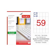 Tanex Tw-2059 42X59.69 MM Laser Etiket 100 Ad.