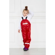 Gökçecik Tekstil Çocuk Yağmur Tulumu Kırmızı - Yağmur Pantolonu Unisex Kırmızı