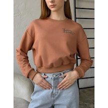 Crb-wear Baskılı Kısa Sweatsh 320425039 Kahverengi