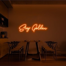 Stay Golden Yazılı Neon Tabela Turuncu