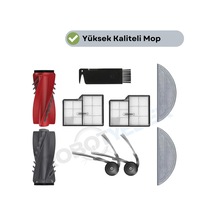 Roborock Saros 10 Uyumlu Fırça Hepa Filtre Mop Seti-8 Parça