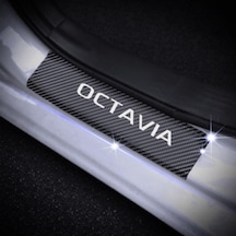 Octavia Carbon Fiber Kapı Eşiği Yazısı Sticker Boya Koruma