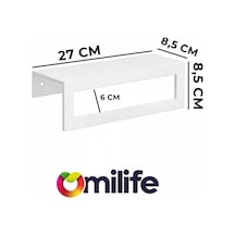 Beyaz Metal Raflı Havlu Askısı Telefon Koyma Duvar Havluluk Banyo Organizer 27 Cm Diğer