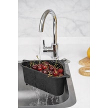 Vantuzlu Üçgen Lavabo Süzgeci Mutfak Evye Köşe Süzgeci Siyah Plastik Diğer