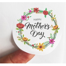 48 Adet 4 Cm Happy Mother's Day Baskılı Mat Etiket Sticker