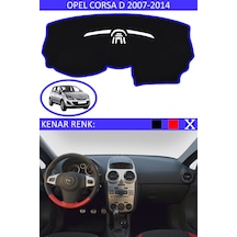Opel Corsa D 2007-2014 İçin Uygun Torpido Koruma Halısı Siyah Kenar Renk Mavi