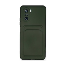 Xiaomi Mi 11i Kılıf Kelvin Kartvizitli Silikon - Koyu Yeşil Evimdeyokyok
