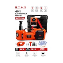 5 Ton Hidrolik Araç Krikosu 12v 4in1 Elektrikli Kriko Seti Hava Kompresörü Bijon Sökme Anahtarı Lastik Değiştirme Led Rj-5t Pro