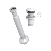 Suera Magic Pipe Körüklü Gider Borusu + Elixir Pop-up Set Parlak Beyaz - Taşma Delikli