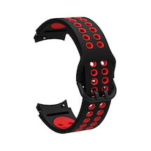 Galaxy Watch 4 44mm Krd-02 Uyumlu Zore Kordon-siyah-kırmızı