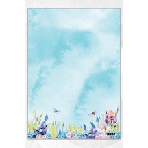 A5 Çiçek Bloknot Çizgisiz Defter - 50 Yaprak - Memopad - Notepad - Not Defteri - Not Kağıdı - 1310 Çok Renkli