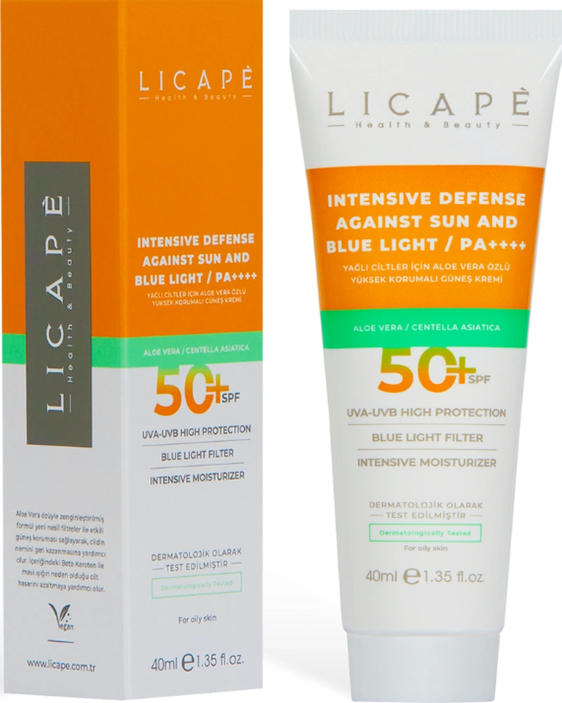 Licape Yağlı Ciltler İçin Aloe Vera Özlü Yüksek Korumalı +50 Faktör Güneş Kremi 40 ml