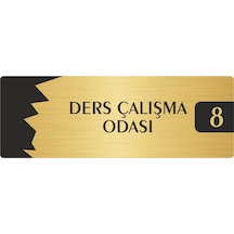 Metal Departman Kapı İsimliği, Yönlendirme Levhası Ders Çalışma Odası 8 7x20 Cm Altın Renk