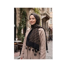 Umttrend Pamuklu Boncuklu Yazma Siyah