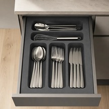 Starax 35 Cm Gri Plastik Kaşıklık 5 Gözlü 29x49 Cm S-2282-gp Çok Renkli
