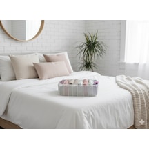 Organizer L Akordiyon L Boy 8 Bölmeli Çok Amaçlı Dolap Içi Ve Çekmece Içi Düzenleyici Cepli Beyaz