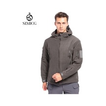 Erkek Sonbahar/kış Polar Astarlı Kapüşonlu Sıcak Kalın Polar Ceket Gri