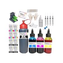 Duruınk Canon Ts7550i Pg595 Cl586 Kartuş Dolum Seti 500ml Siyah+3x100ml Renkli Mürekkep