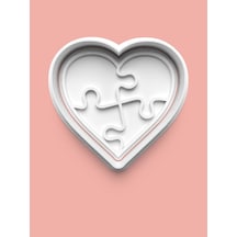 Puzzle Temalı Kalp Kurabiye Kalıbı Ve Şeker Hamuru Kalıbı