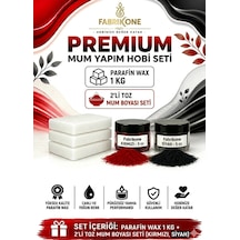 Premium Mum Yapım Hobi Seti - Parafin Wax 1 Kg - 2'li Toz Mum Boyası Seti - Kırmızı, Siyah Bkfabpw1kg2ks Karışık