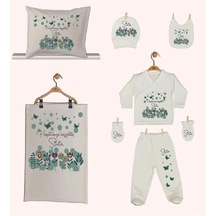Pia Baby Gl 1943-06 İsme Özel Yastık Battaniye Zıbın Set Krem