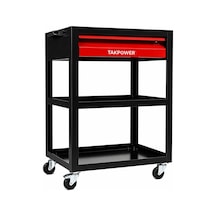 Takpower 3 Gözlü 1 Çekmeceli Parça Taşıma Arabası Kırmızı