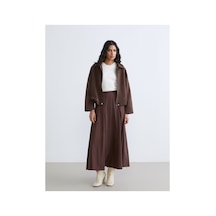 Lc Waikiki Alıta Cıty Farkıyla Lcw Modest Kahverengi Desenli Uzun Kadın Etek Kahverengi - 931504490 Kahverengi