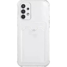 Samsung Galaxy Uyumlu A73 Kapak Kamera Korumalı Kartlıklı Darbe Emici Özellikli Şeffaf Silikon Kılıf