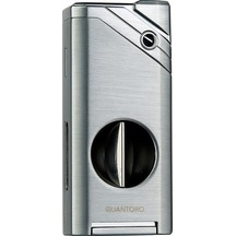 Quantoro Tek Torch Pürmüz V-cut Gümüş Metal Puro Çakmağı - Trz1122