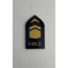 5'li Kıble Siyah Pleksi Yönlendirme Levhası 8x14 Cm Kendinden Yapışkanlı Yön Tabelası