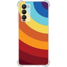 Tecno Camon 18 Uyumlu Köşe Korumalı Renk Cümbüşü A Tasarımlı Şeffaf Silikon Kılıf