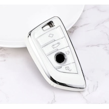 Bmw Uyumlu G02 Parlak Beyaz Silver Anahtar Kılıfı 