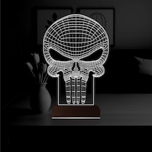 Luvivia Kuru Kafa Punisher 3d Lamba - Masa Gece Lambası Şeffaf