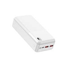 Xipin PX723 Hızlı Şarj Özellikli LED Işık Göstergeli Dual USB Taşınabilir Powerbank 30000mAh Beyaz