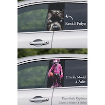 İki Renkli Kapı Direk Folyo Sticker Etiket