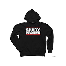 Eminem Shady Made Me Siyah Fermuarlı Kapşonlu Sweatshirt Siyah