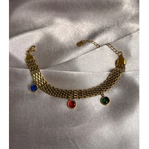 Laria Jewelry Üç Taşlı Hasır Bileklik