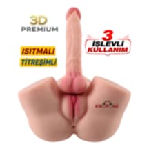 Erofoni Büyük Mega Boy 35 Cm 6 Kg Realistik 18 Cm Dildo Penis Titreşimli Ve Isıtmalı 3 İşlevli Suni Vajina Anüs Kalça Mastürbatör