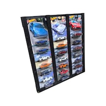 Premium Kart Sergileme Standı, Kartonet Doğal Ahşap Sergileme Vitrini, Oyuncak Araba Rafı Çok Renkli