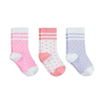 Civil Girls Kız Çorap 3'lü Soket Çorap Set 2-12 Yaş Beyaz