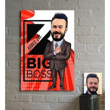 Kişiye Özel Bay Big Boss Karikatür Ahşap Tablo - 2