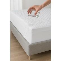 Yatak Alezi Pamuklu Kapitone Fitted Full Kenar Sıvı Geçirmez Yatak Koruyucu Beyaz 160 X 200
