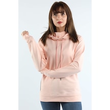 Kadın Kapüşonlu Sweatshirt Somon