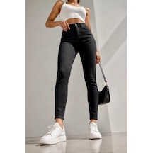 Bb Butik Basic Yüksek Bel Full Likra Dar Paça Skinny Jean Pantolon Dn0989 siyah
