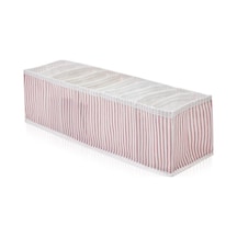 Pudra Çizgili 10 Gözlü Çekmece İçi Organizer Katlanabilir Kumaş Düzenleyici Kumaş 42 X 14 Pembe Tr Diğer