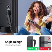 Hdmı Kablosu 4k Açılı 1m 90 Derece Açılı Fiş Hdmı Açılı Kablo 2.0 18 Gbit/s Ethernet Hdr 3d Arc Destekler, Pc, Blue-ray Oynatıcı, Xbox360, Ps3, Ps4 Vb. İle Uyumludur